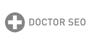 logo doctor seo en escala de grises