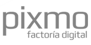 logo pixmo escala de grises