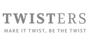 logo twisters escala de grises